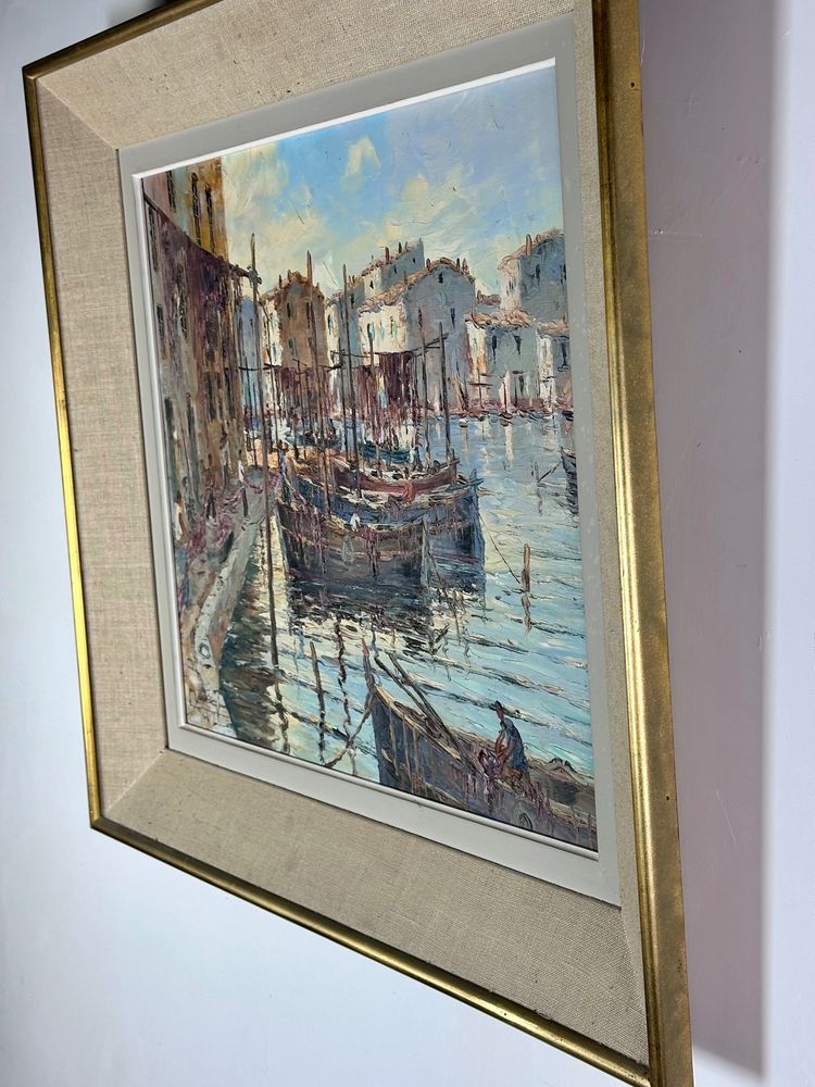 Peinture huile sur toile port de Martigues