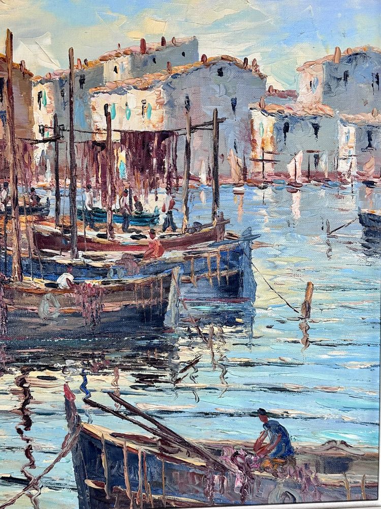 Peinture huile sur toile port de Martigues