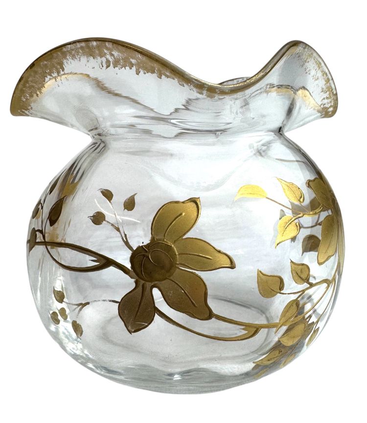 Saint Louis - Kugelvase, verziert mit Clematis