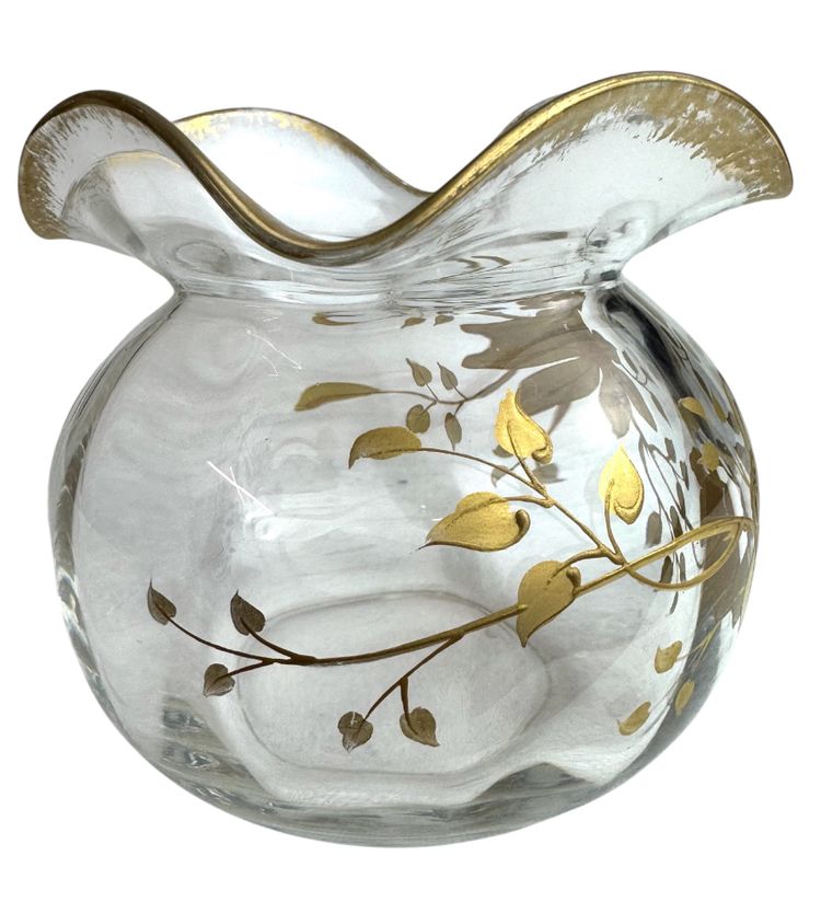 Saint Louis - Kugelvase, verziert mit Clematis