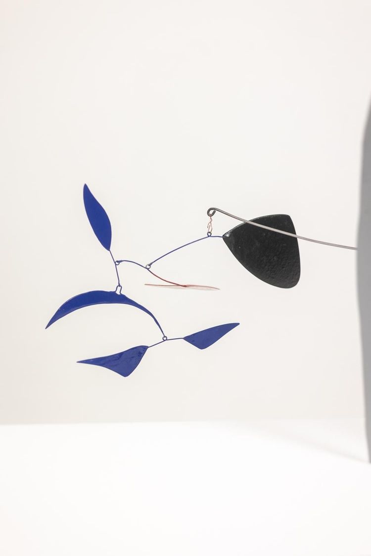 Scultura di Olivier Vonet in metallo laccato nero, blu e rosso. Contemporanea LS66681509