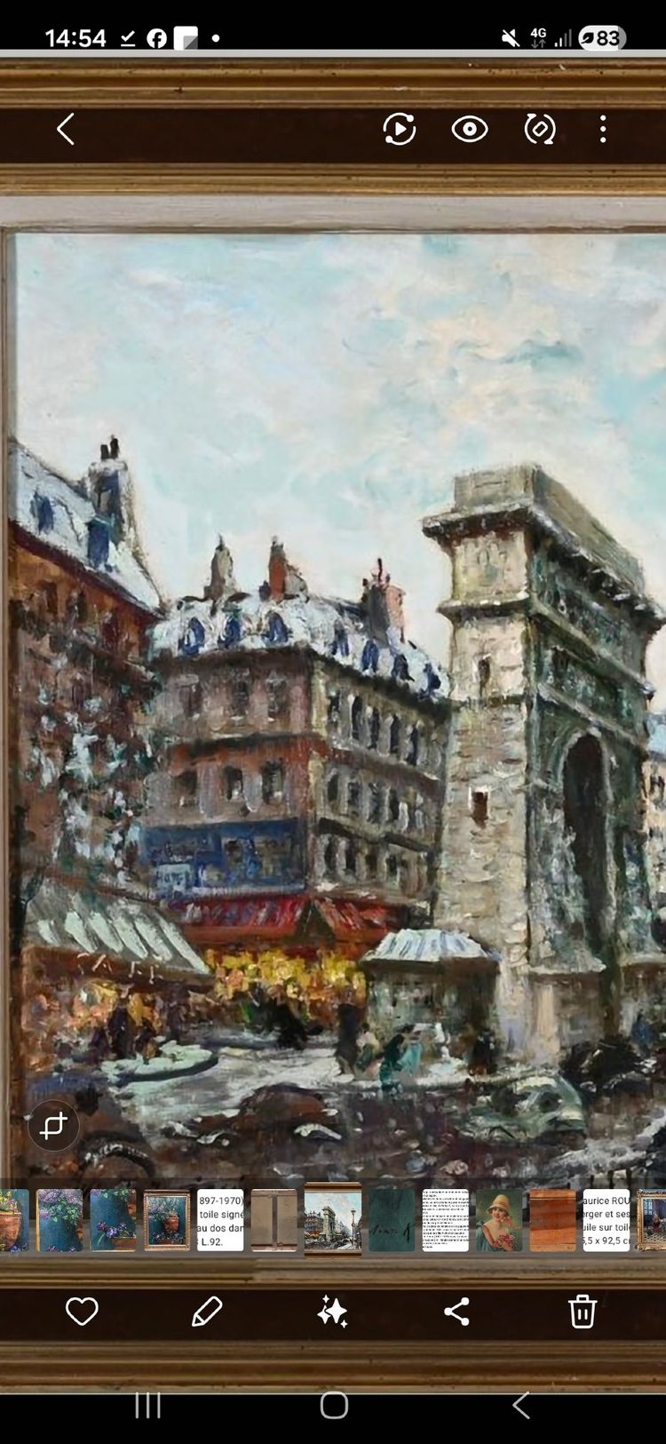 AMEGLIO MERIO( 1897-1970) " Porte  st denis"Paris