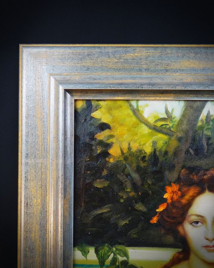 Ritratto ad olio su tela ispirato ad Albaydé di Cabanel, firmato Darmont, 78x68