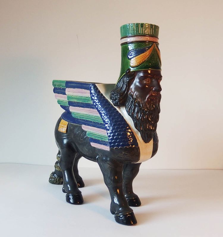 Lamassu earthenware vase