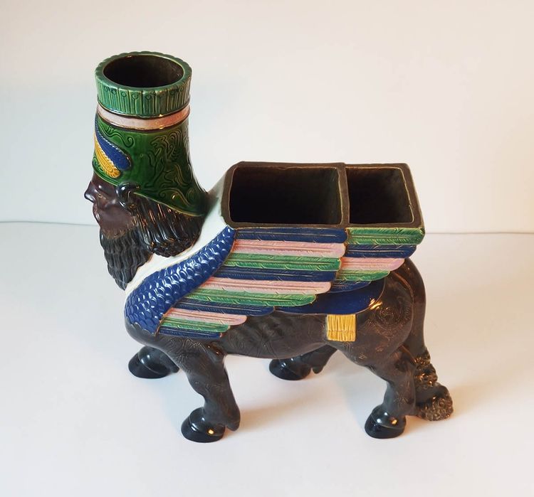Lamassu earthenware vase
