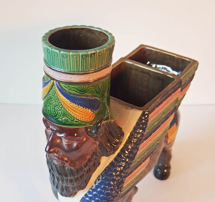 Lamassu earthenware vase