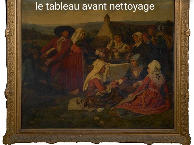 Pierre Charles POUSSIN (1819-1904) La fête des mendiants - daté signé 1855 - 119 x 139cm 