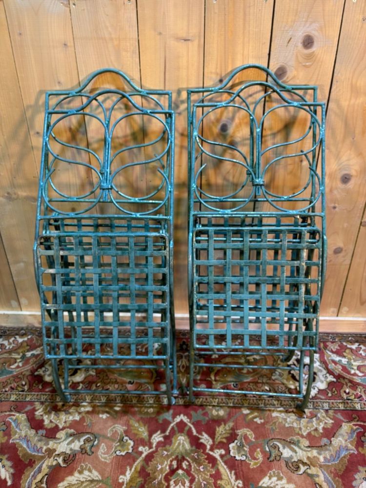 Série de 4 chaises de jardin en métal