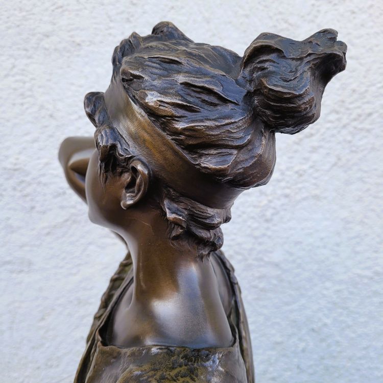 E Villanis, Mélodie, H76cm, bronze signé, XIXème siècle