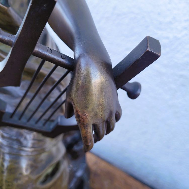 E Villanis, Mélodie, H76cm, bronze signé, XIXème siècle