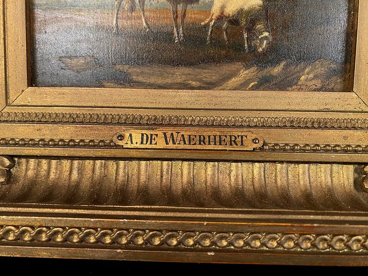 Arthur DE WAERHERT (1881-1944). « Moutons », paire d’huiles sur panneau