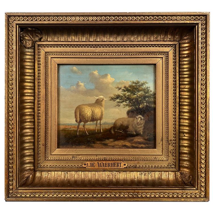 Arthur DE WAERHERT (1881-1944). « Moutons », paire d’huiles sur panneau