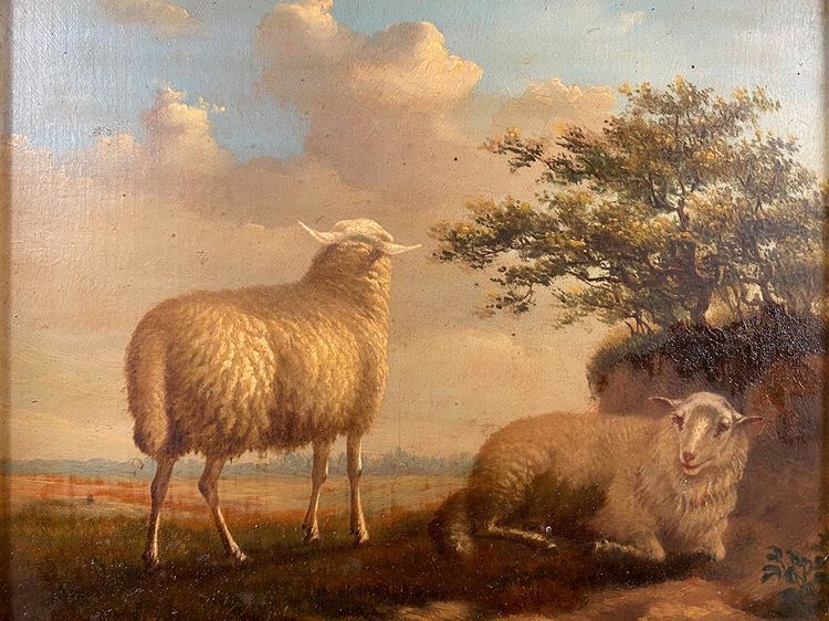 Arthur DE WAERHERT (1881-1944). « Moutons », paire d’huiles sur panneau