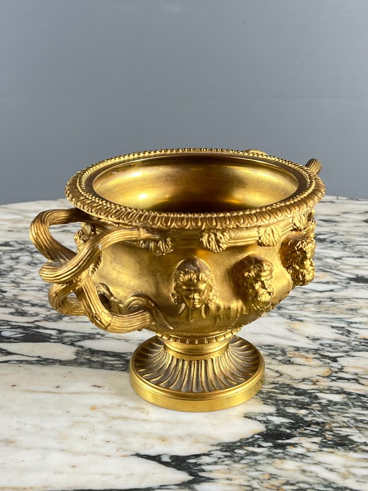 Large Pompeian Bowl With Two Bronze Handles, 19th Century
