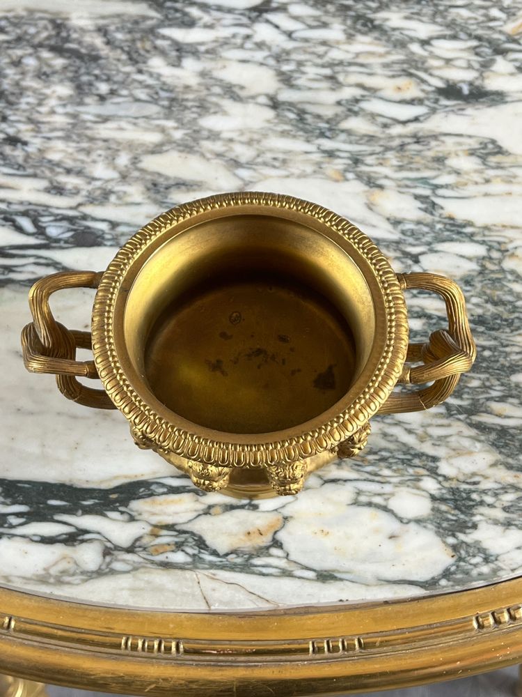 Large Pompeian Bowl With Two Bronze Handles, 19th Century