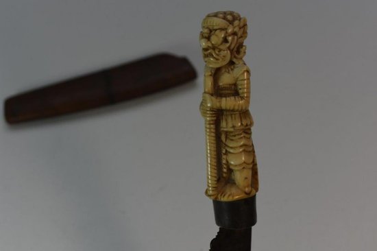 Indonesia Ritual Knife Carved Handle Divinity 19th century