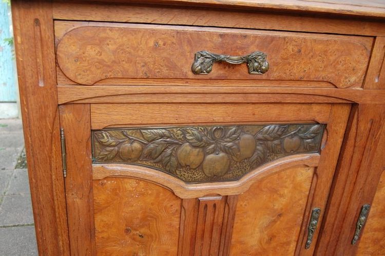 Jugendstil Anrichte Aus Walnussholz Und Esche Um 1900