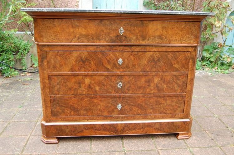 Commode Secrétaire époque Louis-Philippe en noyer 19e siècle