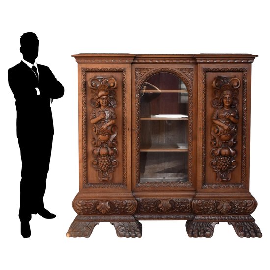 Renaissance Carved Characters Display Case