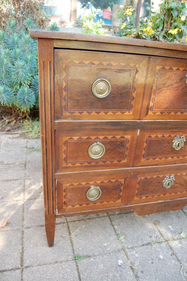 Commode Secrétaire époque Louis XVI Noyer 18e Siècle