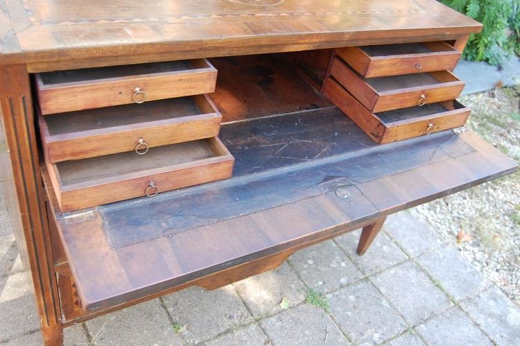 Commode Secrétaire époque Louis XVI Noyer 18e Siècle