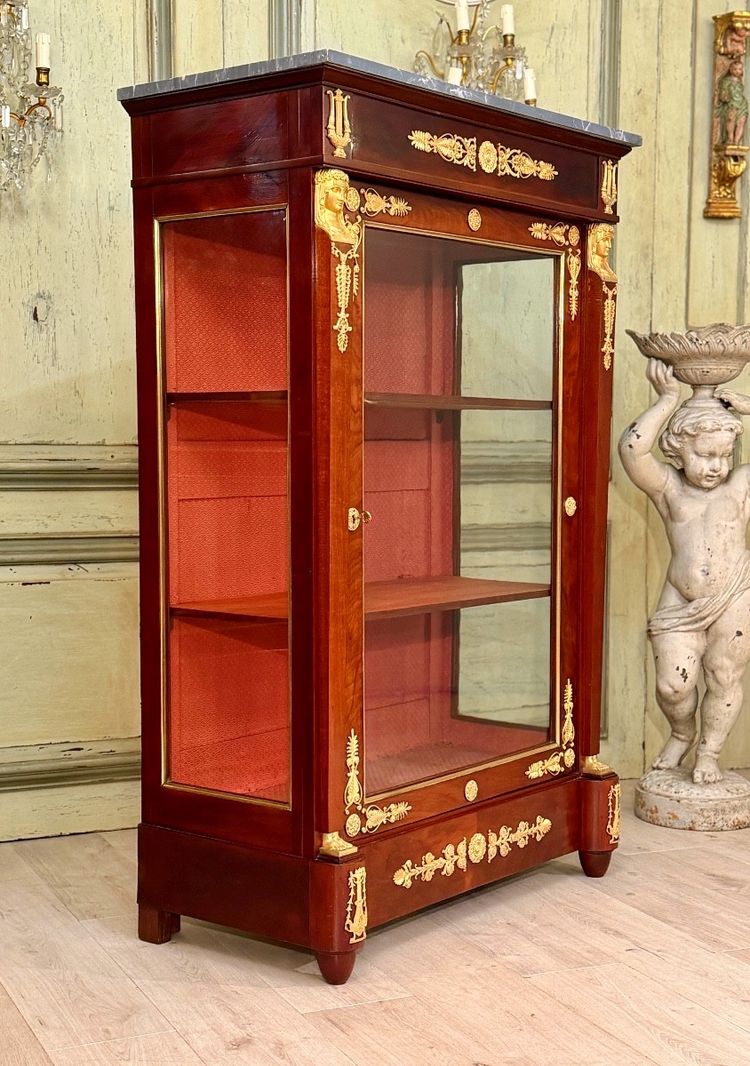 Mahagoni Vitrine Empire Epoche, 19. Jahrhundert, Um 1810