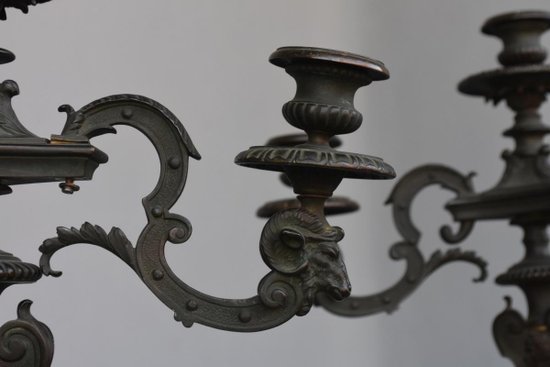 Paire De Candélabres d'Aprés Un Modèle d'André Charles Boulle Ep XIXéme