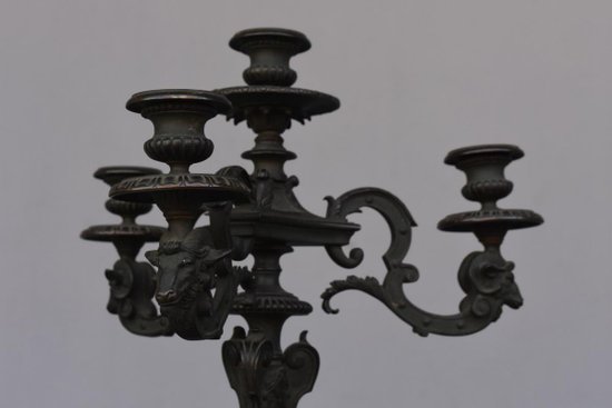Paire De Candélabres d'Aprés Un Modèle d'André Charles Boulle Ep XIXéme