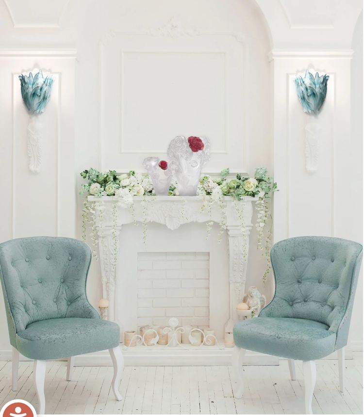 Daum passion red rose vase