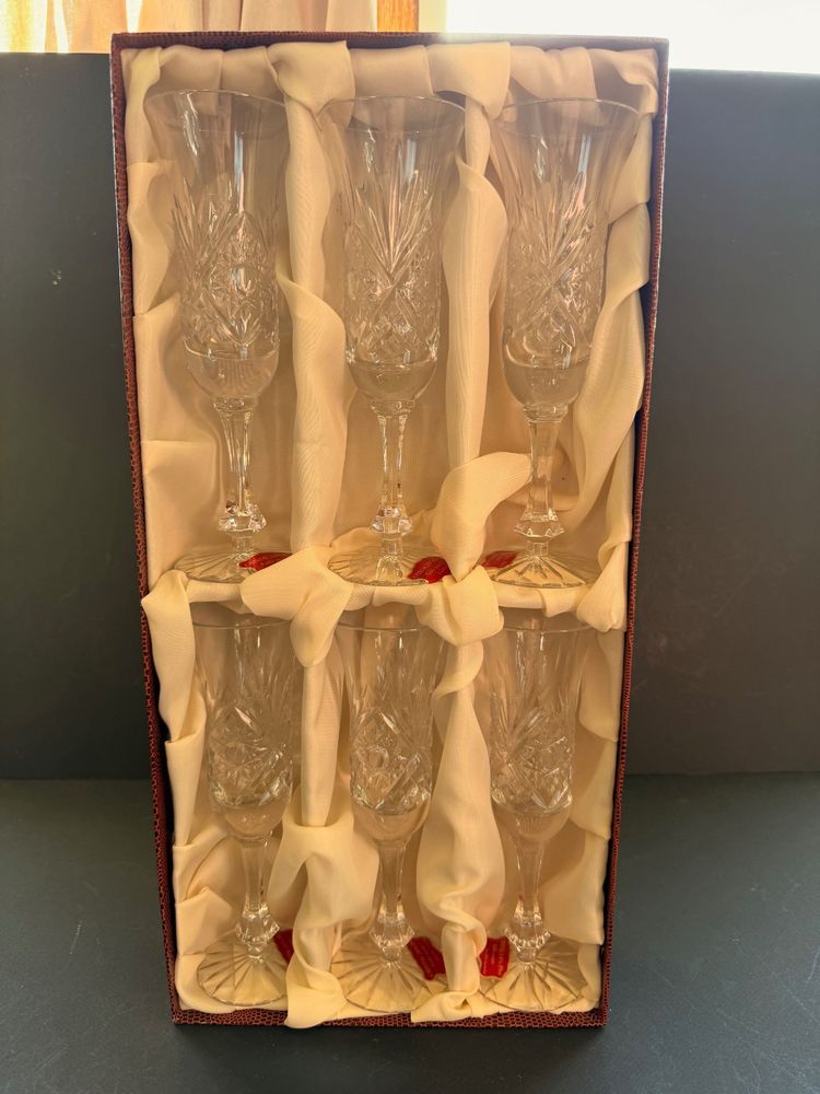 6 champagne flutes - Cristal de Lorraine