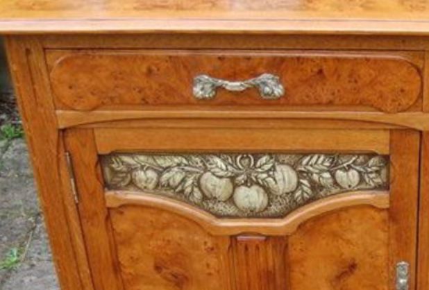 Jugendstil Buffet aus Eiche und Ulmenholz, 1900, Nancy Schule