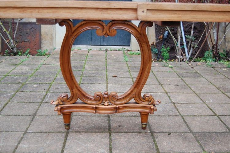 Napoleon III table, walnut, Louis XV style, late 19th century