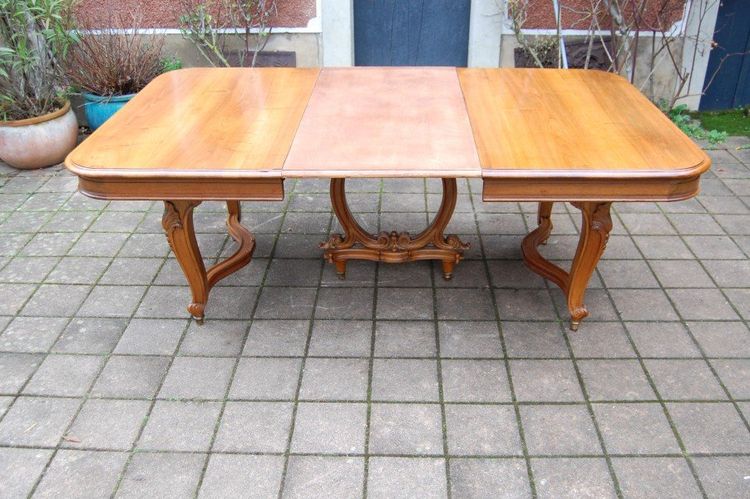 Napoleon III table, walnut, Louis XV style, late 19th century