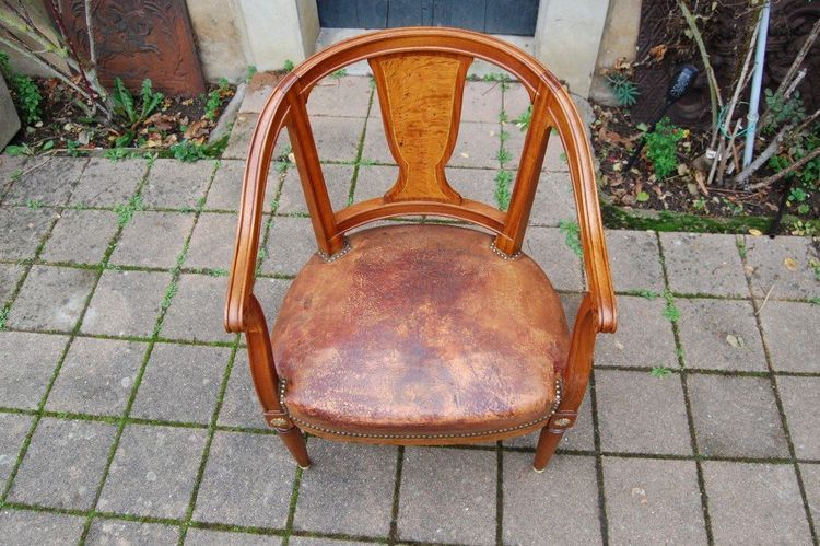 Fauteuil de bureau Napoléon III en acajou