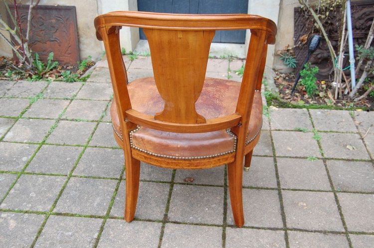 Fauteuil de bureau Napoléon III en acajou