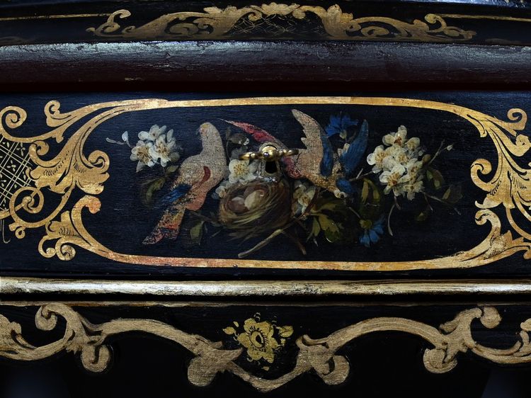 Table Travailleuse in painted wood, Napoleon III period - Mid-19th century