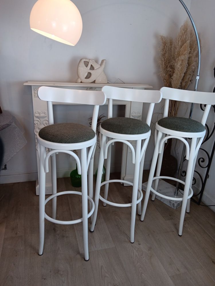 Tabourets haut blanc lot de 3