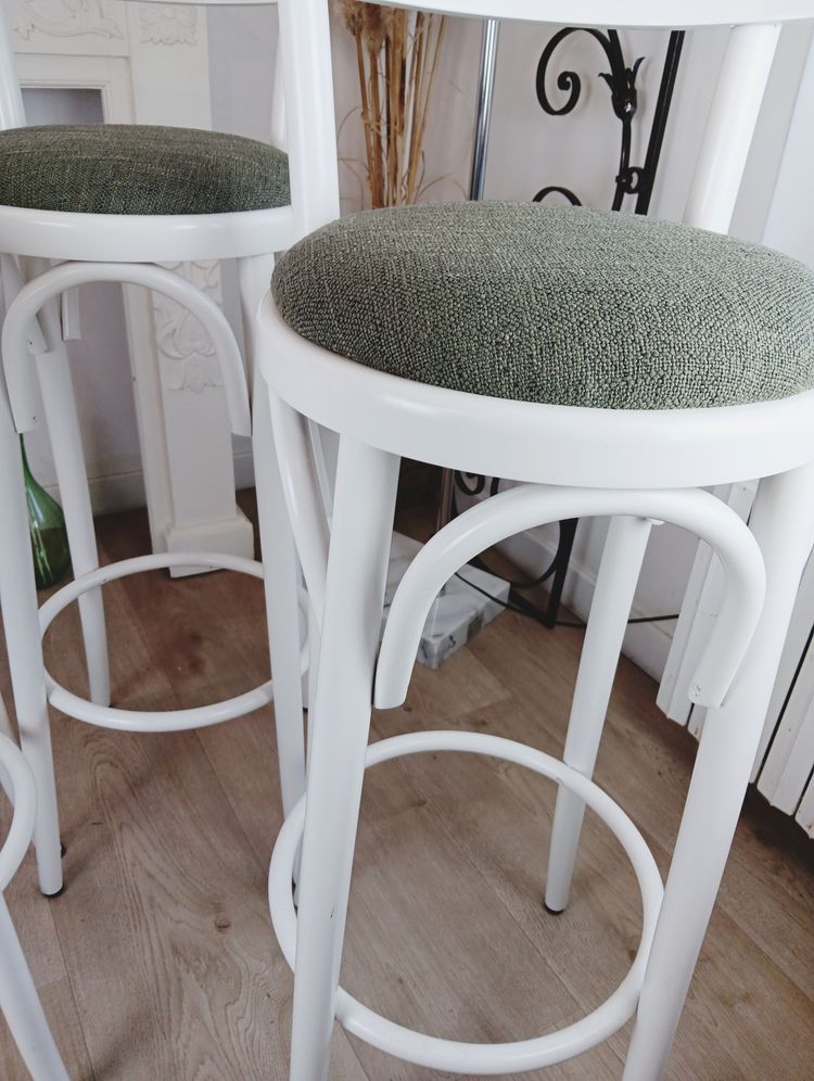 Tabourets haut blanc lot de 3