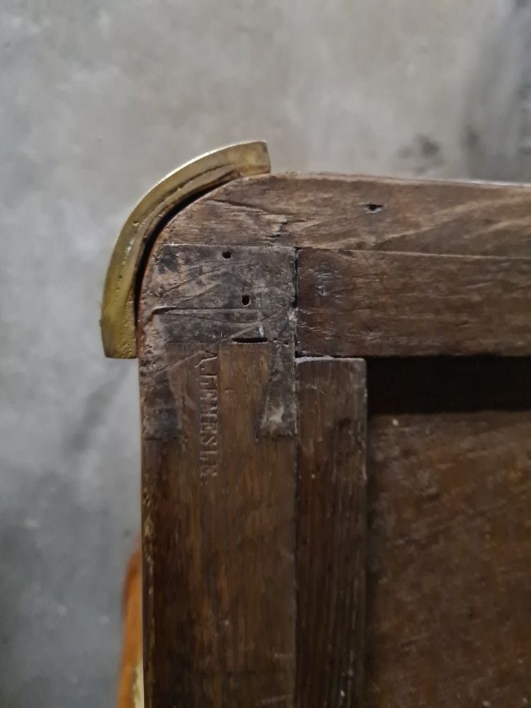 Credenza o enfilade in intarsio di rovine e paesaggi - timbro LEMASLE - epoca Luigi XVI