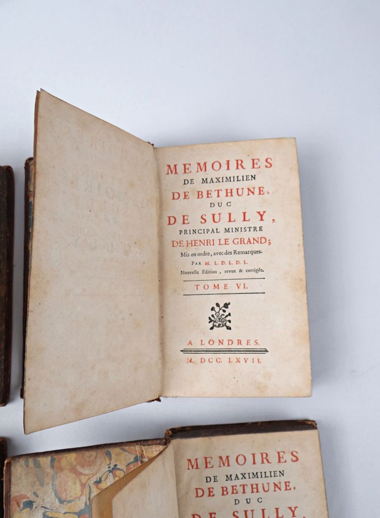 Mémoires de Maximilien de Béthune duc De Sully Tome V, VI, VII et VIII de 1768