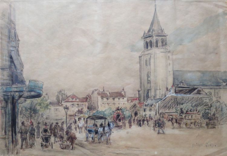 Saint Germain des Prés, signé Frédéric Léon  