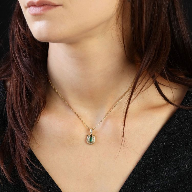 Pendentif émeraude diamants