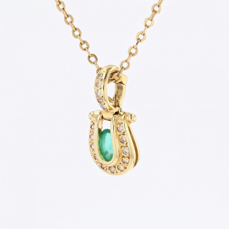 Pendentif émeraude diamants