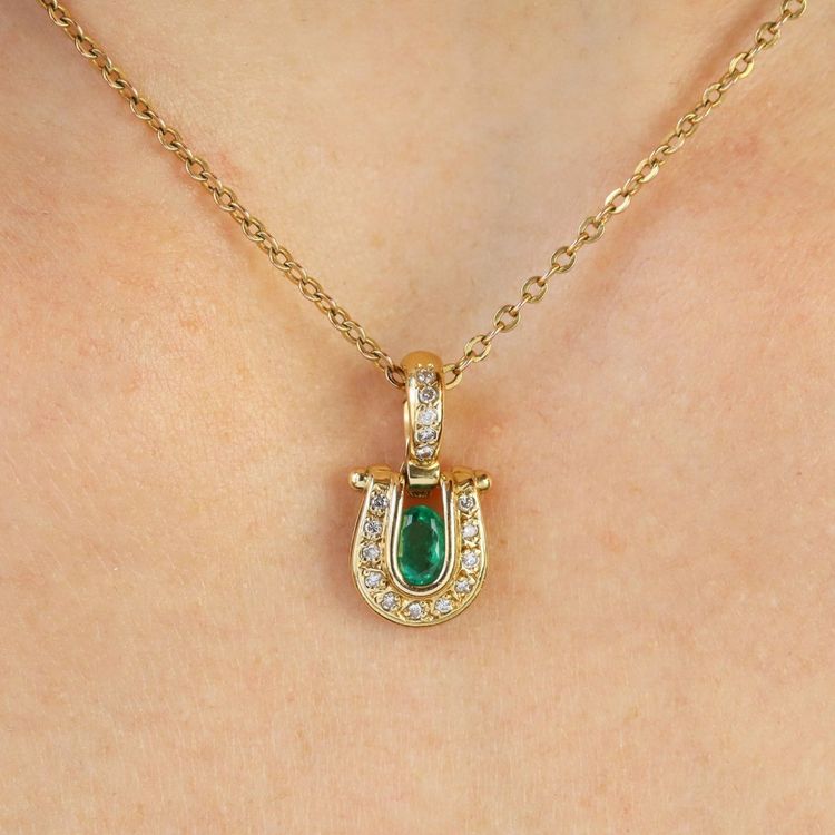 Pendentif émeraude diamants