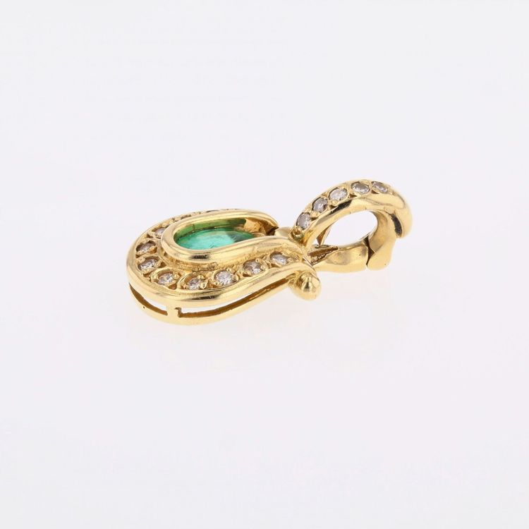 Pendentif émeraude diamants