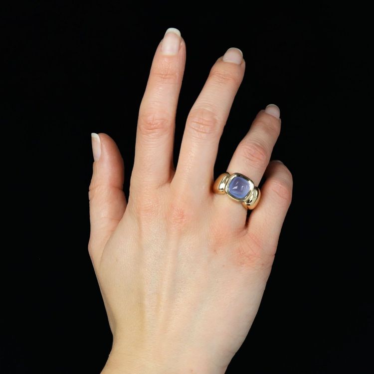 Bague calcédoine pain de sucre jonc