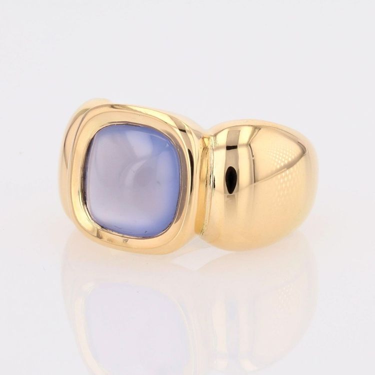 Bague calcédoine pain de sucre jonc