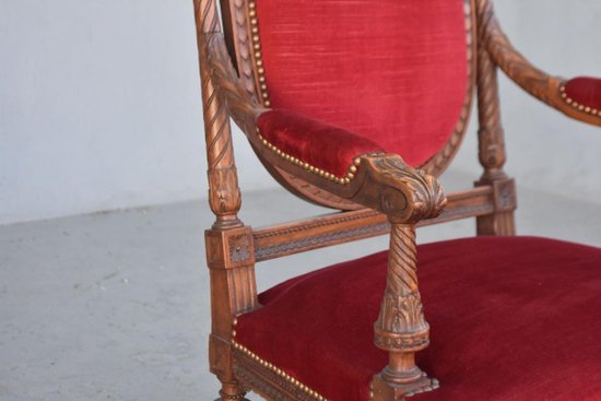             Three Piece Salon 1900 Mahogany Louis XVI Style