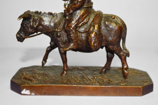             Don Quixote And Sancho In Bronze Pair By Fratin Late 19th Century