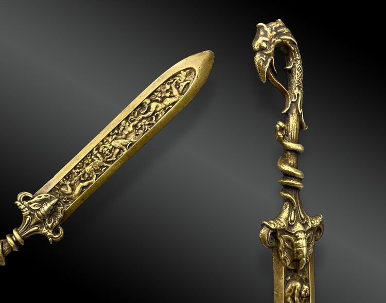 DRAGON LETTER OPENER OR PAPER CUTTER, ROMANTIC STYLE